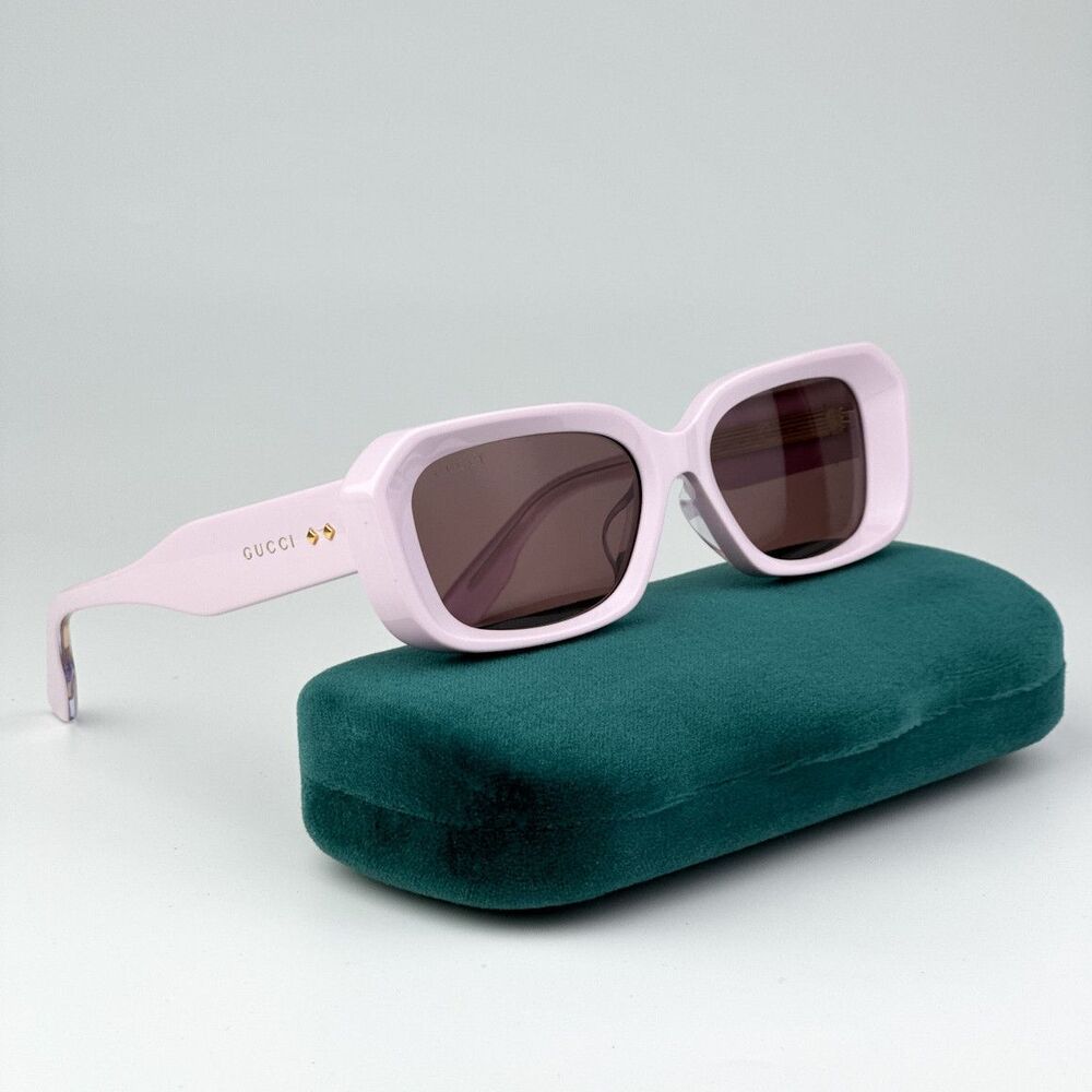 NWT Gucci GG1531SK-003-54 Pink Rectangle 54mm Sunglasses - Picture 1 of 5
